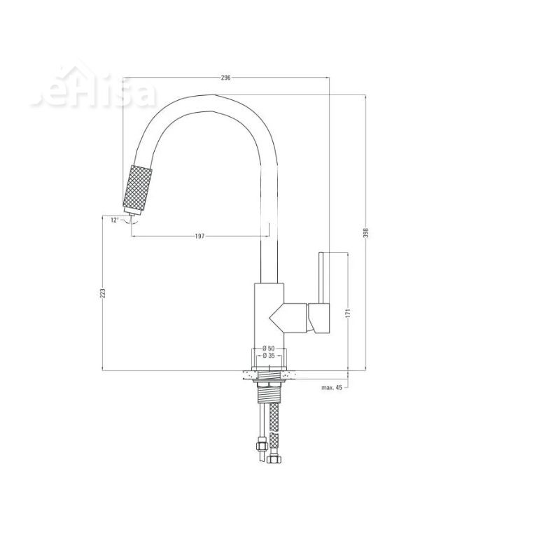Kuhinjska armatura ASTER črna-baker DEANTE BCA B64M

