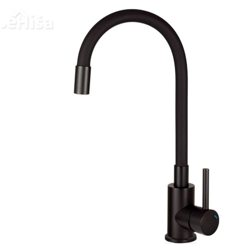 Kuhinjska armatura z elastičnim izlivom LUNO črna DEANTE BOC N72M
