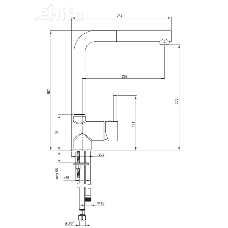 Kuhinjska izvlečna armatura ASTER črna DEANTE BCA N73M