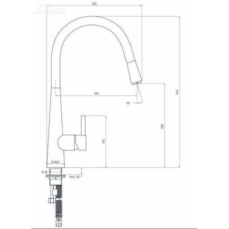 Kuhinjska izvlečna armatura ASTER krom-grafit DEANTE BCA 272M
