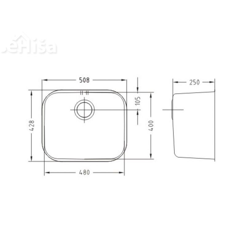 Kuhinjsko pomivalno korito VARIANT 10 inox 480x400 mm ALVEUS 1009252
