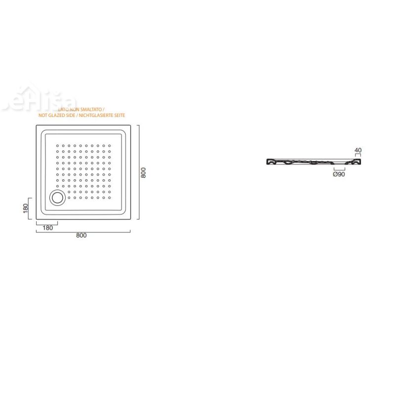 Kvadratna tuš kad 80x80 CATALANO 18080H400
