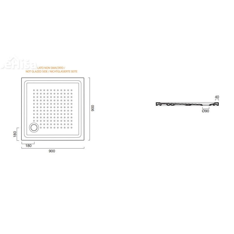 Kvadratna tuš kad 90x90 CATALANO 19090H400
