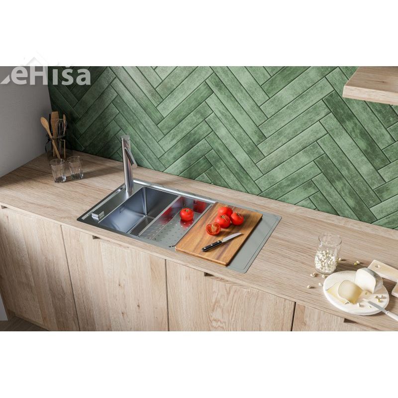 Lesena deska za rezanje 418x250x20 za pomivalna korita ALVEUS 1080029