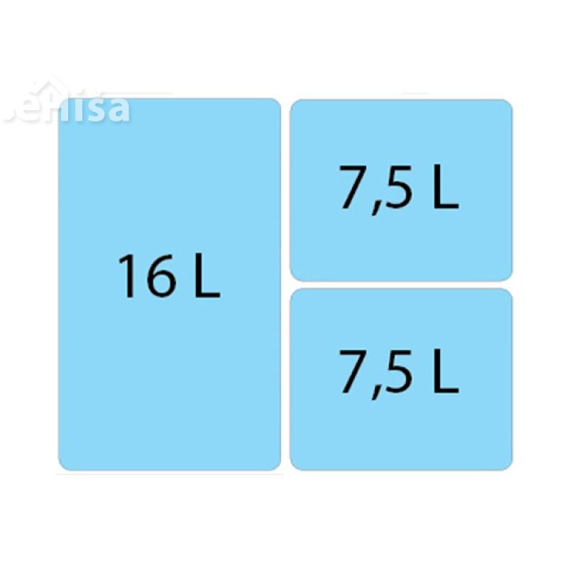 Ločevalni izvlečni kuhinjski koš Albio 30 trojni 16 L 2x7,5 L ALVEUS 1090337