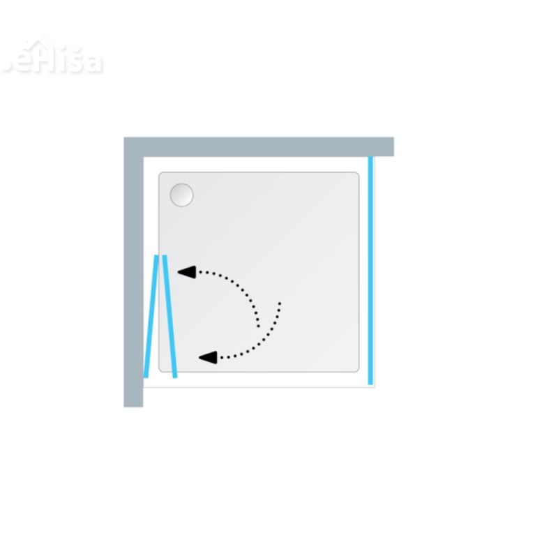 Tuš vrata zložljiva TVZ/S 90 /K Luna 90 cm kaljeno steklo silver brill proili KOLPA-SAN 534120
