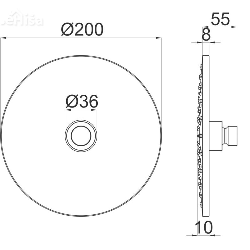 Nadglavna prha Pure a10 WaterFall UNITAS 12104