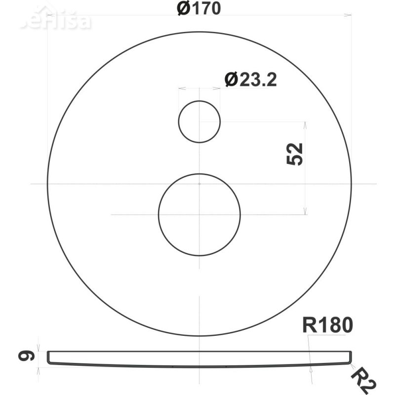Nadometna pokrivna ploščica za kopalno kad ali dva tuša Fresh UNITAS 12260
