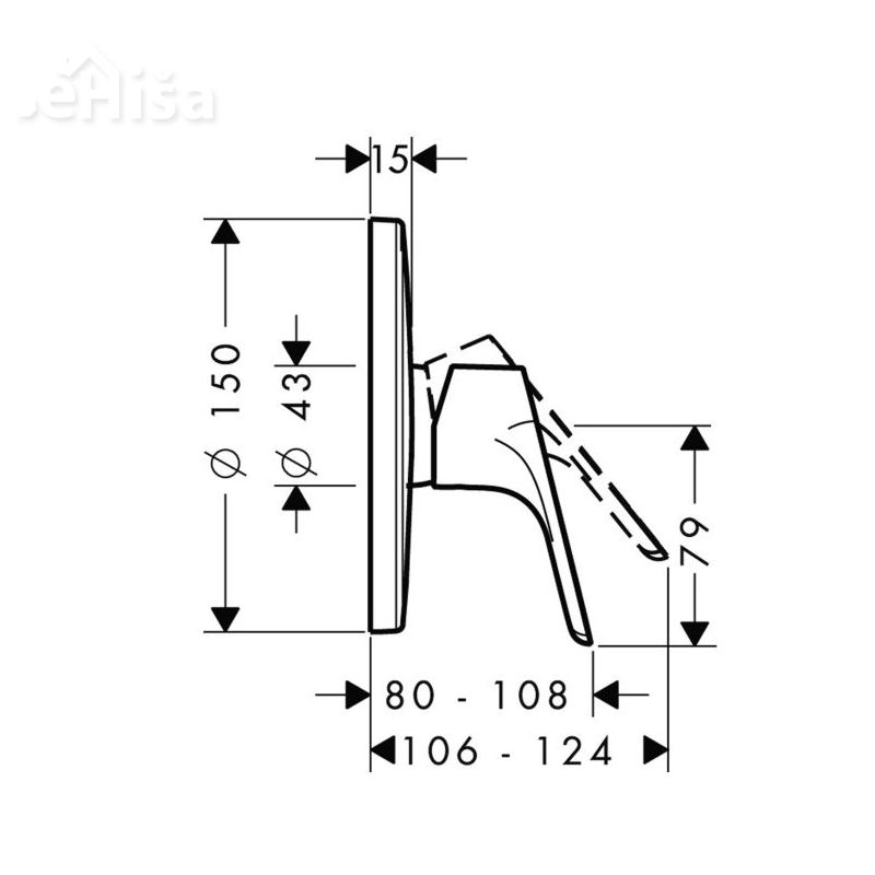 Nadometna pokrivna ploščica za tuš Talis S krom HANSGROHE 31965000