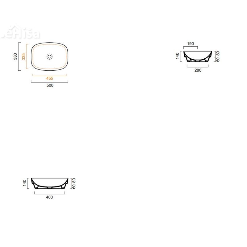Nadpultni umivalnik Green LUX 50x38 CATALANO 150AGRLX00
