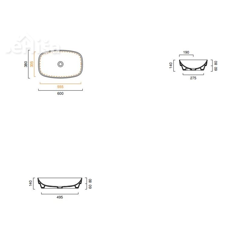 Nadpultni umivalnik Green LUX 60x38 CATALANO 160AGRLX00
