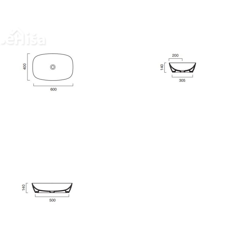 Nadpultni umivalnik Green LUX 60x40 CATALANO 160APGRLX00
