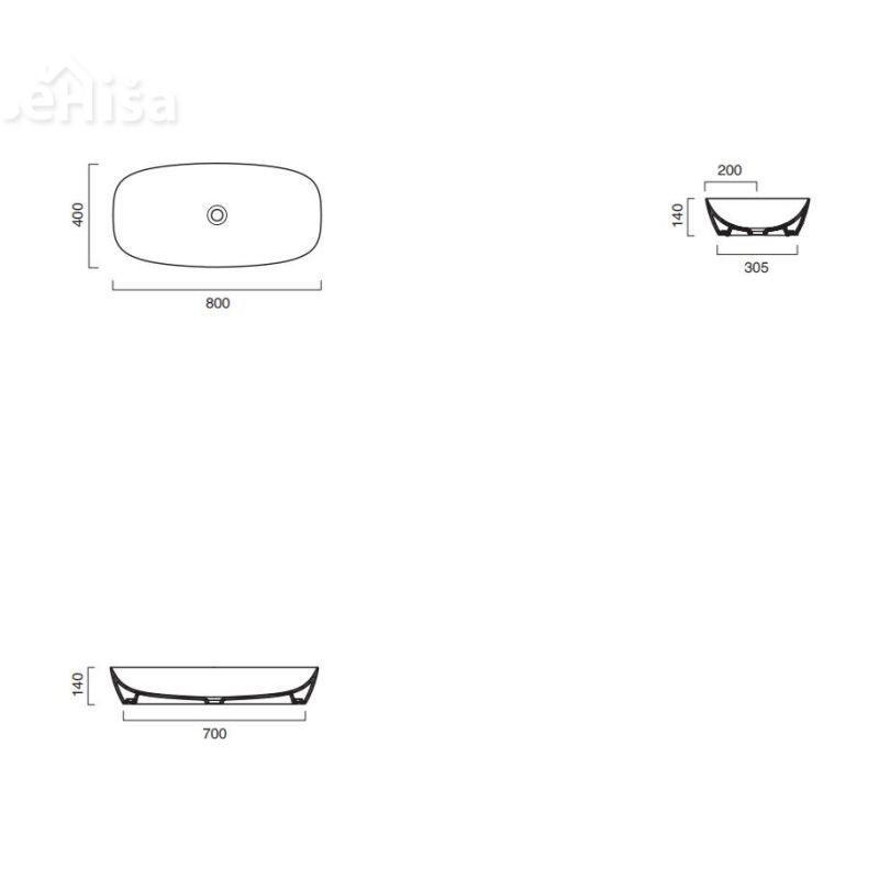 Nadpultni umivalnik Green LUX 80x40 CATALANO 180APGRLX00
