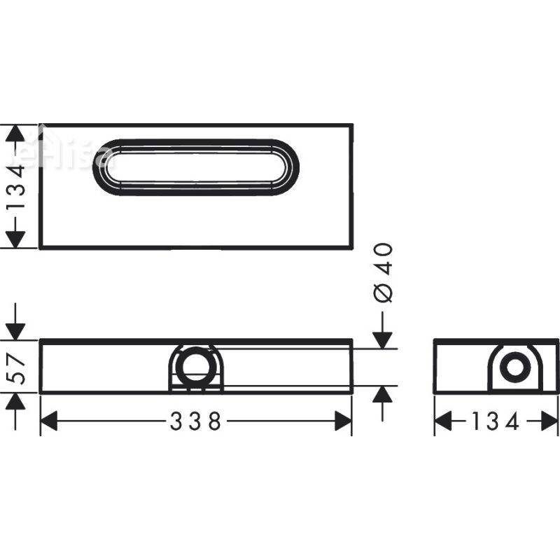 Nižji osnovni set uBox za kanaleto RainDrain HANSGROHE 01000180