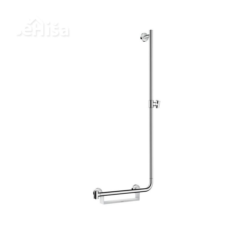 Nosilec za tuš ročko z poličko desni Unica Comfort 110 cm bela-krom HANSGROHE 26404400
