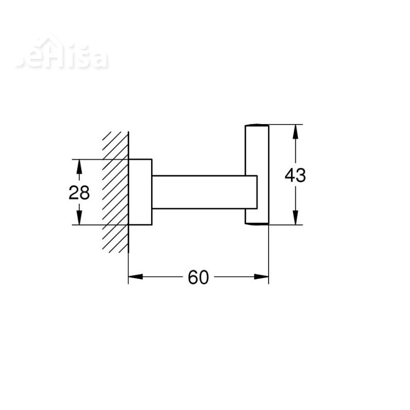 Obešalna kljuka za oblačila Essentials Cube GROHE 40511001
