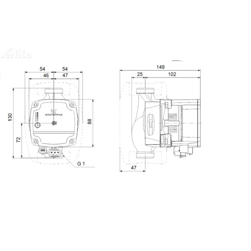 Obtočna črpalka Alpha1 15-60 130 GRUNDFOS 99160574
