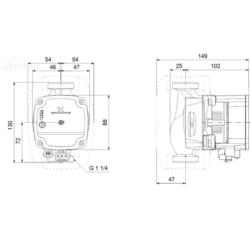 Obtočna črpalka Alpha1 20-40 130 GRUNDFOS 99160575
