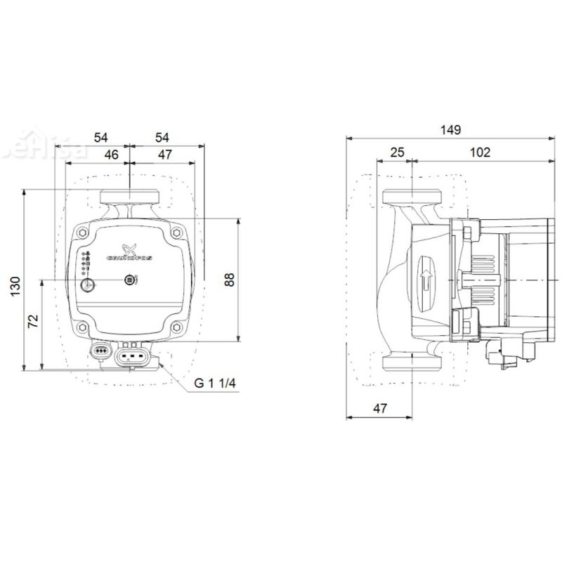 Obtočna črpalka Alpha1 20-60 130 GRUNDFOS 99160577
