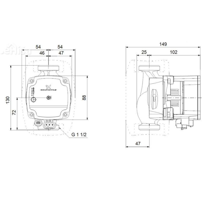 Obtočna črpalka Alpha1 25-40 130 GRUNDFOS 99160578
