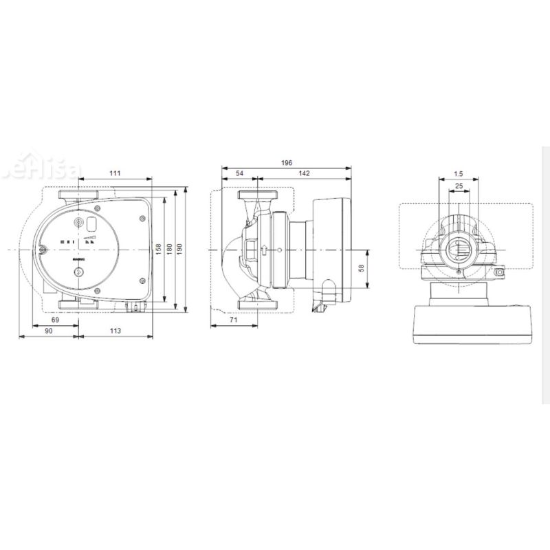 Obtočna črpalka Magna1 25-60 180 GRUNDFOS 99221217
