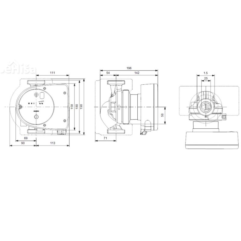 Obtočna črpalka Magna1 25-80 180 GRUNDFOS 99221213
