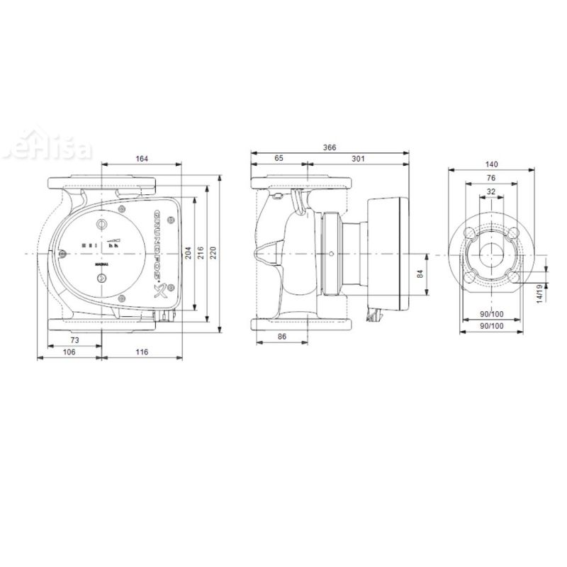 Obtočna črpalka Magna1 32-120 F GRUNDFOS 99221285
