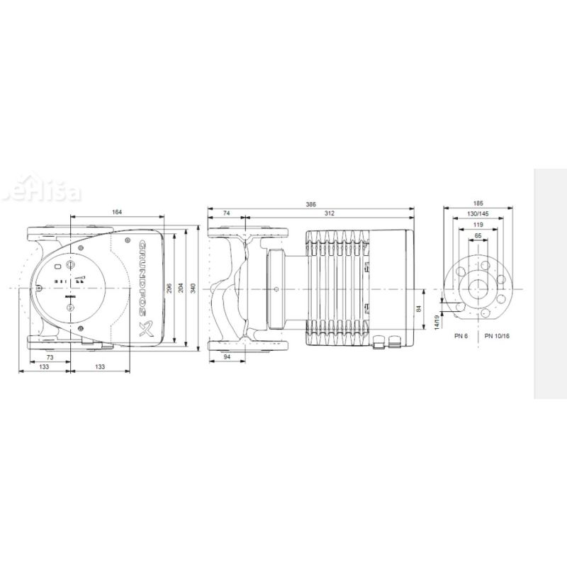 Obtočna črpalka Magna1 65-100 F GRUNDFOS 99221373
