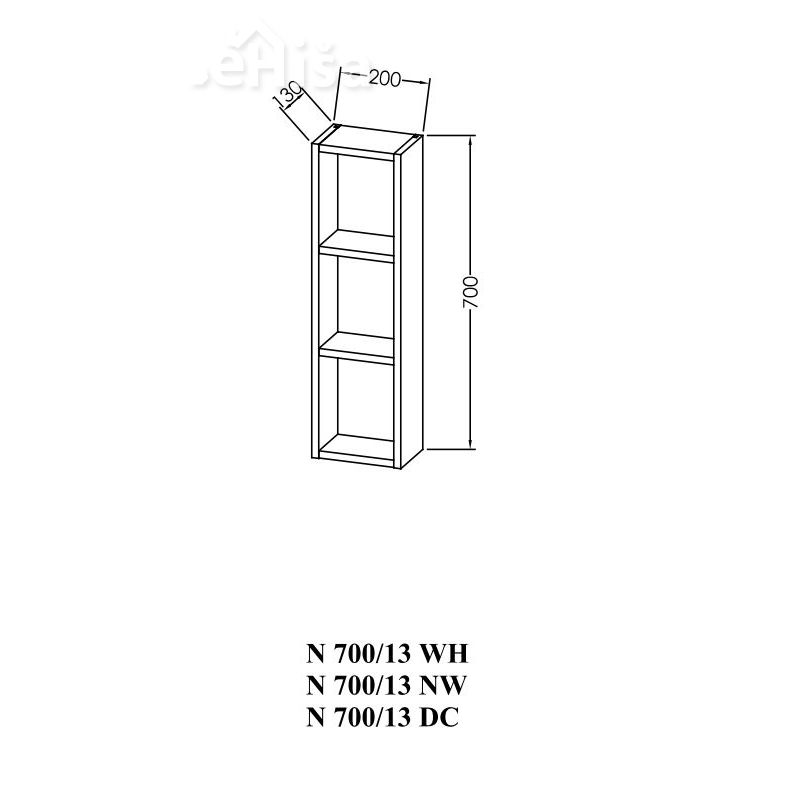 Odprta omarica z vrati N 700/13 NAOMI KOLPA SAN
