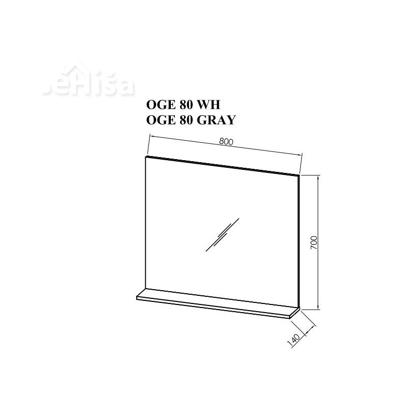 Ogledalo s polico OGE 80 Evelin KOLPA-SAN
