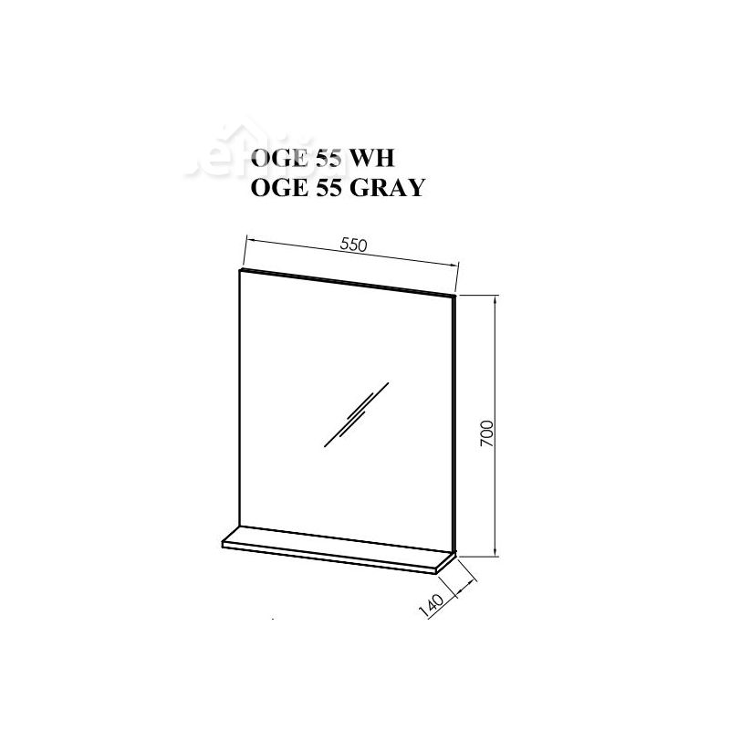 Ogledalo z poličko OGE 55 cm KOLPA SAN
