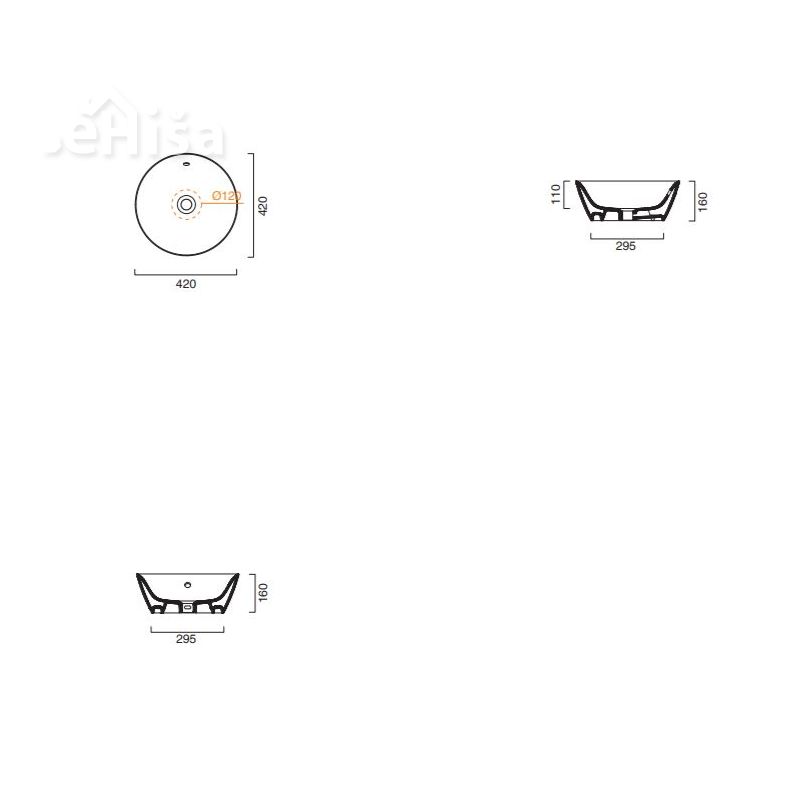 Okrogel umivalnik Velis 42x42 CATALANO 142APVL00
