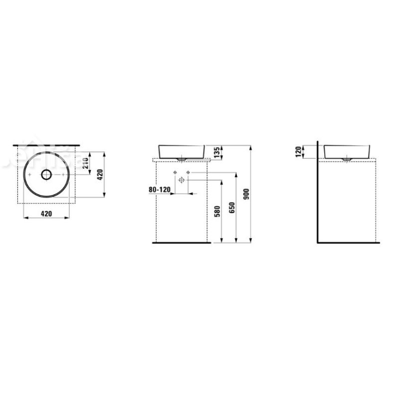 Okrogli umivalnik KARTEL 42 LAUFEN 812331
