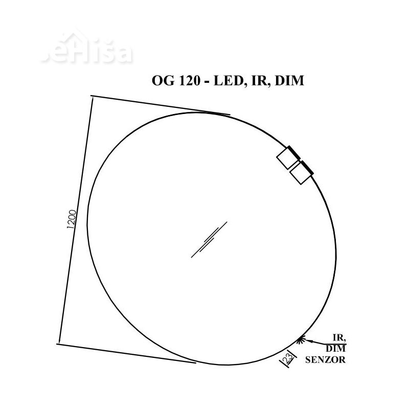 Okroglo ogledalo z LED svetilko in senzorskim stikalom IR Pandora FI 120 KOLPA-SAN 573700
