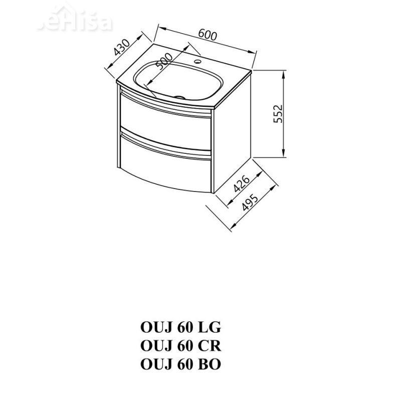 Omarica z umivalnikom OUJ 60 KOLPA SAN

