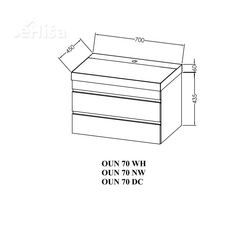 Omarica z umivalnikom OUN 70 NAOMI KOLPA-SAN
