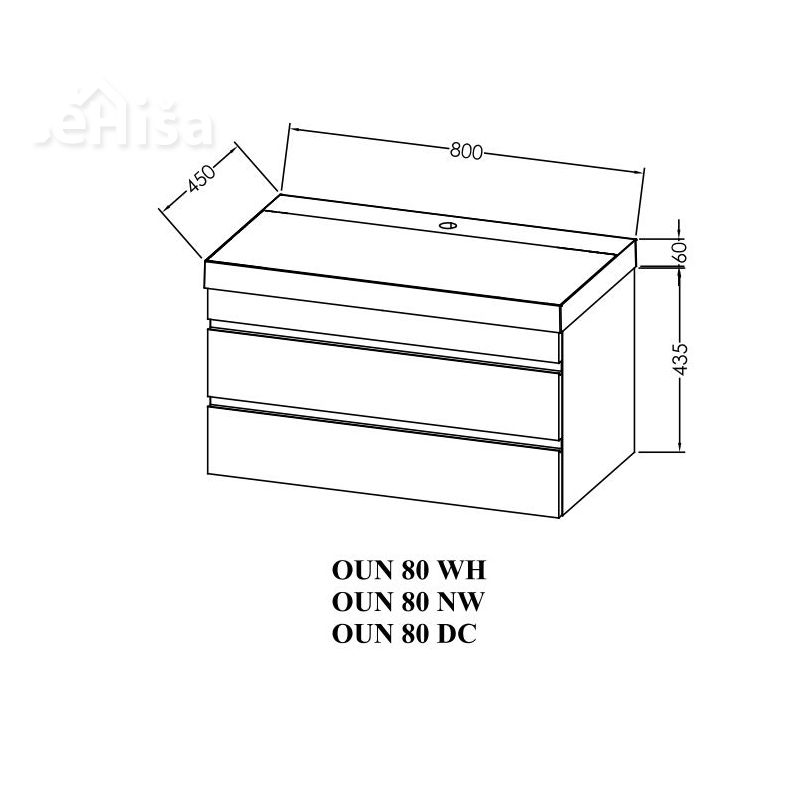 Omarica z umivalnikom OUN 80 NAOMI KOLPA-SAN
