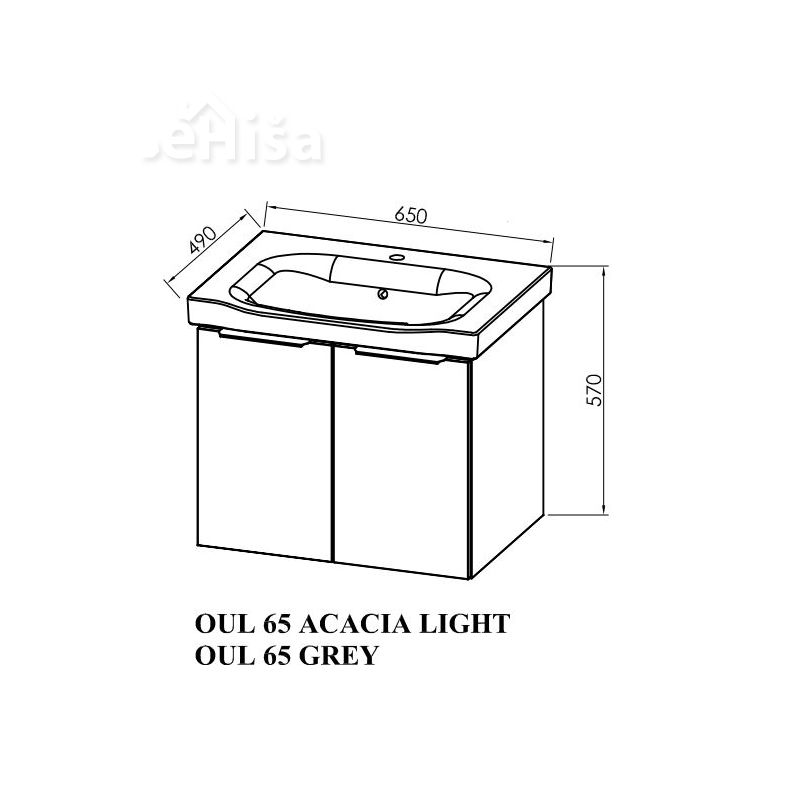 Omarica z umivalnikom-vrata OUL 65 Lana KOLPA-SAN
