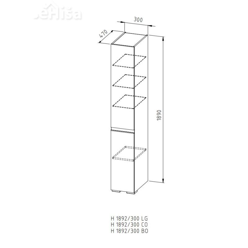 Omarica z vrati Harmony H 1892/300 KOLPA SAN
