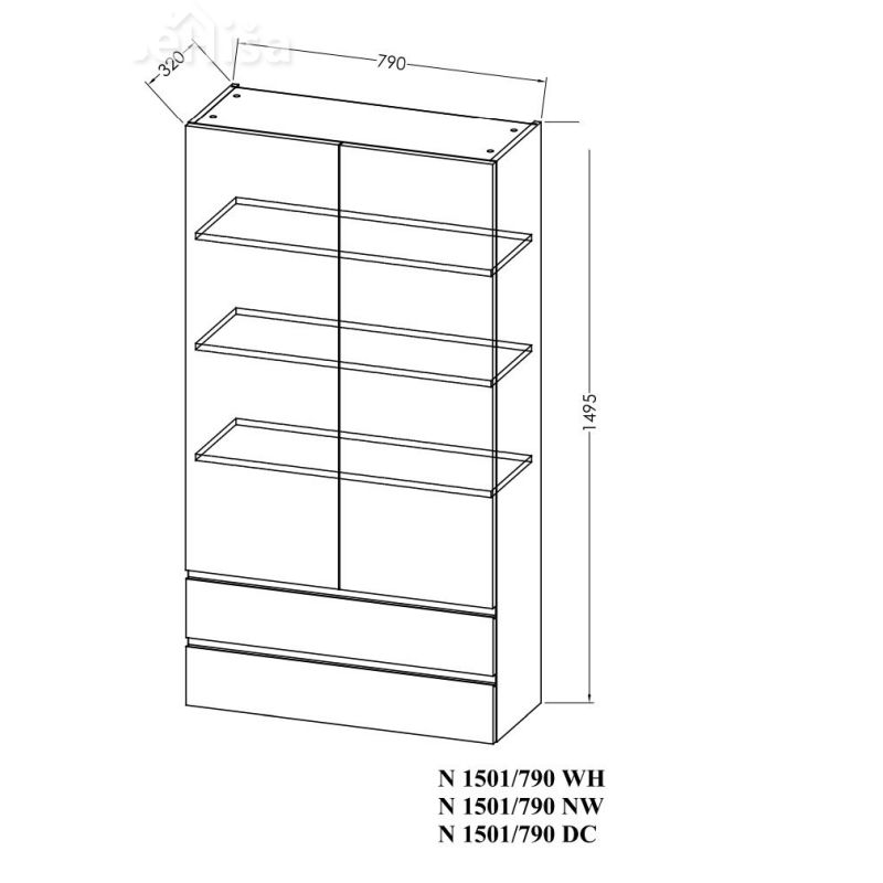 Omarica z vrati in predaloma N 1501/790 NAOMI KOLPA-SAN
