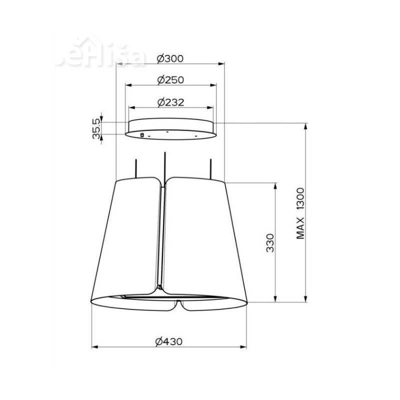 Otočna viseča kuhinjska napa BEAT BK MATT F45 FABER 7612985816458
