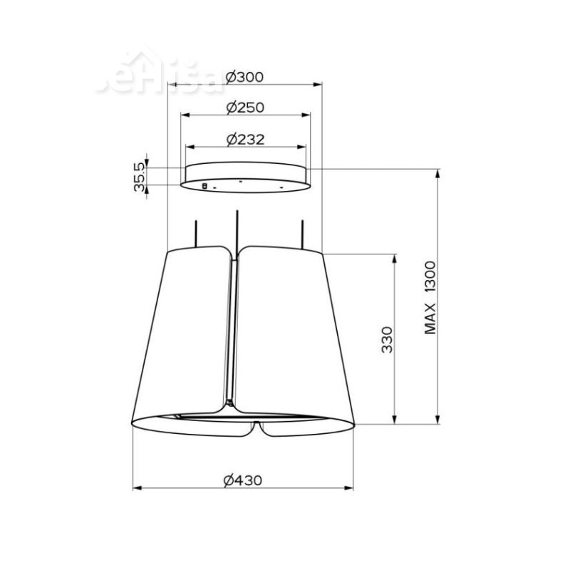 Otočna viseča kuhinjska napa BEAT DB MATT F45 FABER 7612985816489
