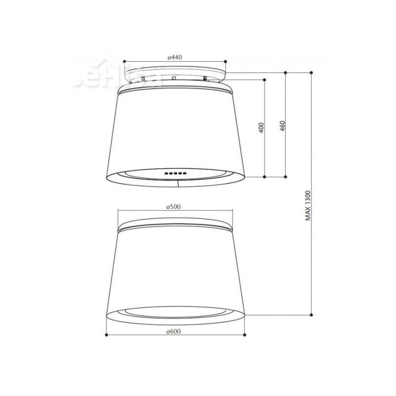 Otočna viseča kuhinjska napa CELINE WW/CG MATT FABER 7612985522397
