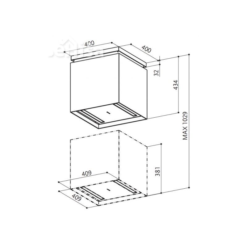 Otočna viseča kuhinjska napa LYBRA PLUS FABER 7612980885312
