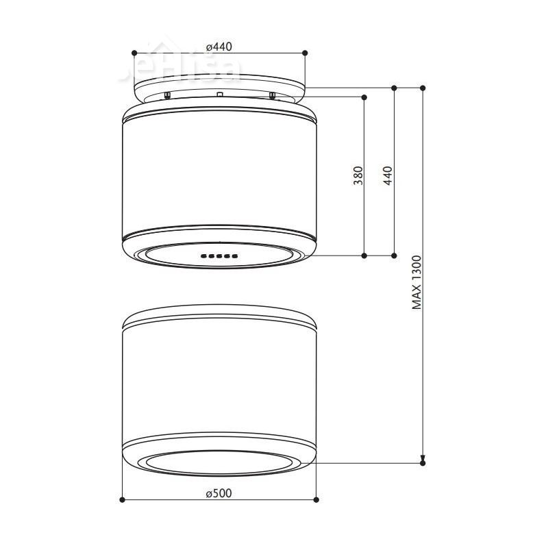 Otočna viseča kuhinjska napa ODETTE GREY MATT FABER 7612985522199
