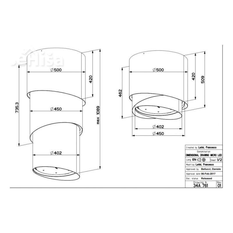 Otočna viseča kuhinjska napa PAREO PLUS TIBETAN SILVER FABER 7612981912420
