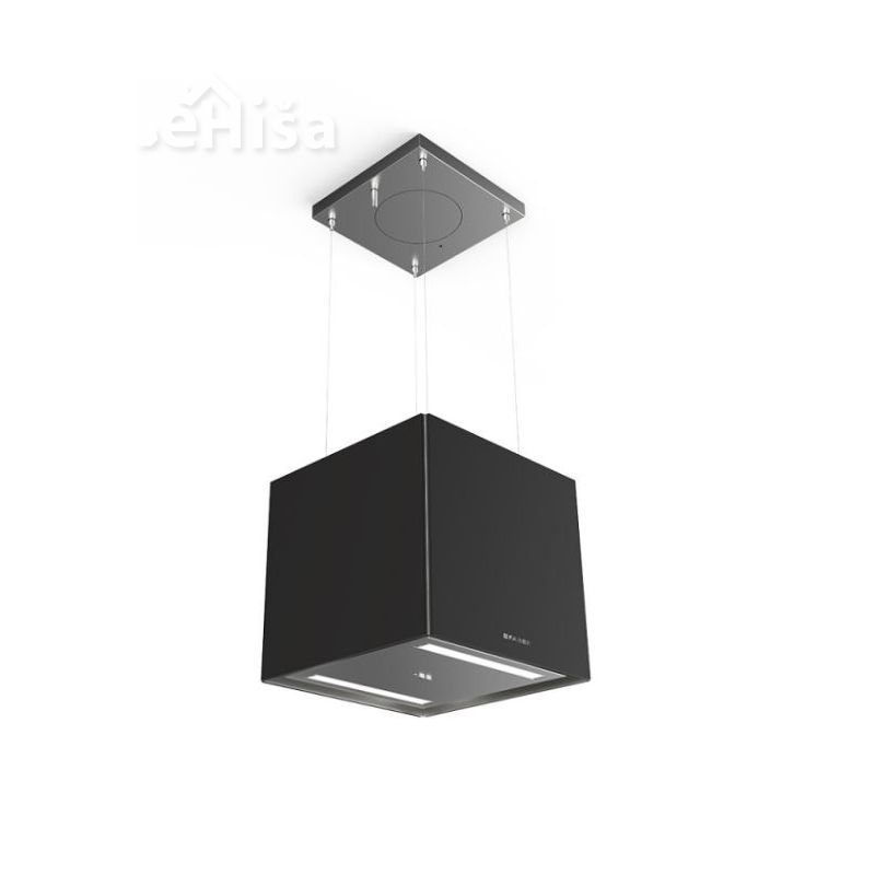 Otočna viseča kuhinjska napa SOFT CUBE BLACK INGO F40 FABER 7612985792738

