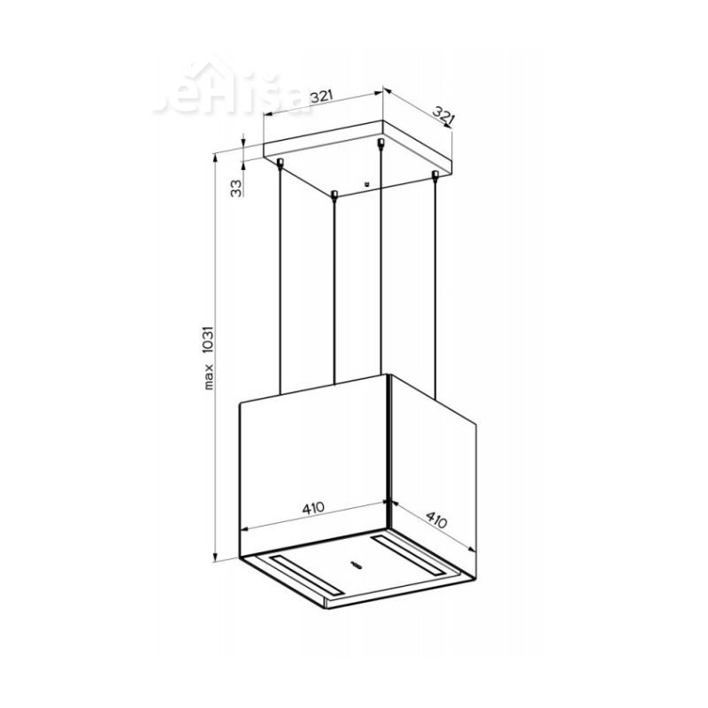 Otočna viseča kuhinjska napa SOFT CUBE GREY LONDON F40 FABER 7612985792721
