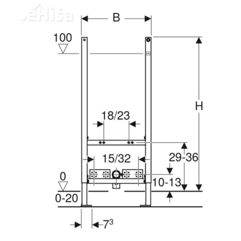 Podometni nosilni element za bide Duofix basic GEBERIT 111.534.00.1
