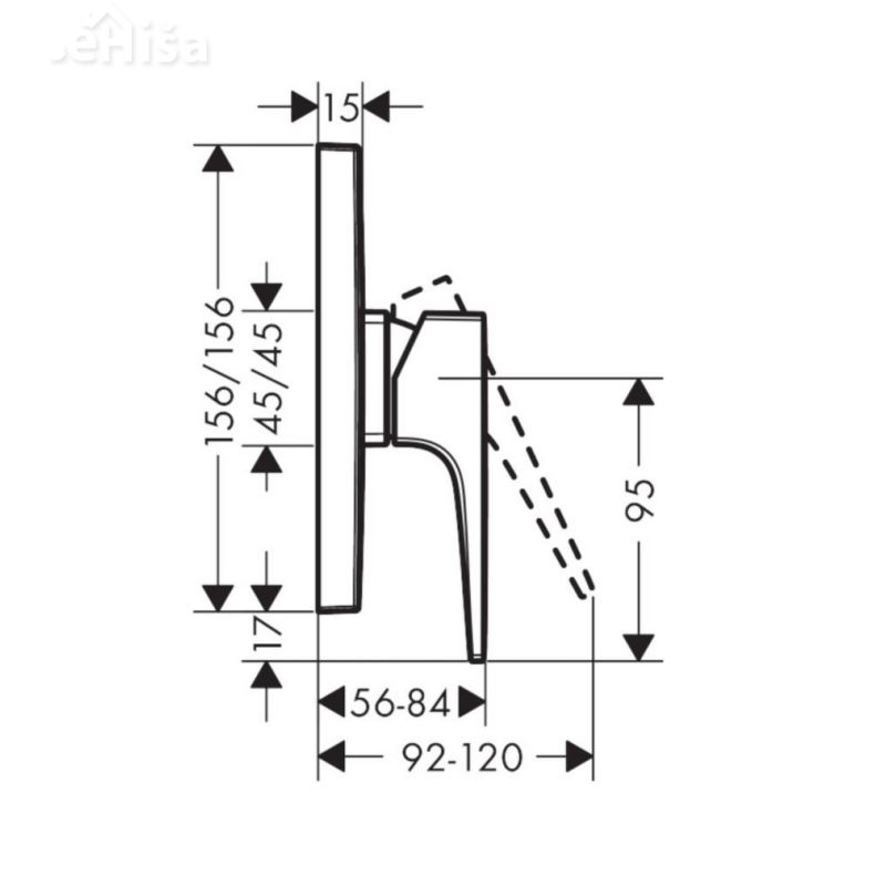 Pokrivna plošča za prho Metropol črna mat HANSGROHE 32565670

